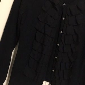 Black ruffle cardigan